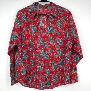 Panhandle Slim Women's Vintage Western Paisley Button Down Cotton Shirt Large